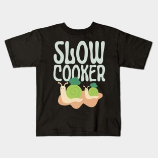 Slow Cooker Cute & Funny Snail Chef Kids T-Shirt